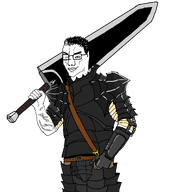 armor aryan bandages belt berserk cannon cannon_arm chud dark_hair gold great_sword guts_(berserk) manga manime mechanic muscular_male one_eye one_eye_closed shining spring subvariant:muscular_chud2 sword variant:chudjak white_skin // 2109x2200 // 708.8KB