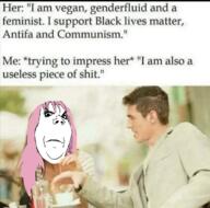 alpha_male angry chad commiepedotroon communism daddy's_girl eyelashes female femjak irl man meme pink_hair ponytail variant:gapejak // 700x692 // 466.1KB
