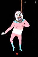 blood bloodshot_eyes clothes crying dance flag full_body glasses hair hand hanging leg meta:ai_generated music mustache neovagina open_mouth pixverse_ai purple_hair rope soyjak stubble suicide template tongue tranny variant:bernd video yellow_teeth // 432x640, 8.5s // 1.0MB