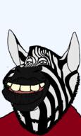 animal big_lips ear horse smile subvariant:impish_tyrone variant:impish_soyak_ears zebra // 598x1000 // 52.1KB