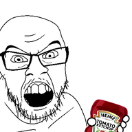 animated bottle glasses hand holding_object ketchup leaf mustache soyjak stubble text variant:feraljak // 536x438 // 62.3KB