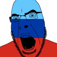 angry country flag flag:luhansk glasses luhansk open_mouth soyjak stubble variant:cobson // 721x720 // 11.2KB