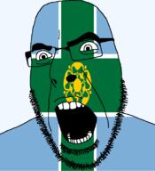 angry british derbyshire england flag flag:derbyshire flower glasses hair looking_to_the_left open_mouth plant soyjak stubble teeth thick_eyebrows united_kingdom variant:cobson // 721x789 // 51.1KB