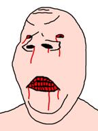 angry baby blood bloodshot_eyes caca glasses inverted small_eyes soyjak variant:gapejak white_skin // 191x255 // 21.2KB