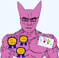 aryan award blue_eyes hoops hoops_and_yoyo pink_skin subvariant:muscular_chud variant:chudjak // 1059x1036 // 107.9KB