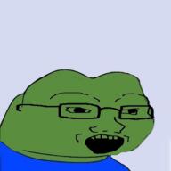 amphibian animal frog glasses green_skin nas:pepe open_mouth pepe_the_frog soyjak subnas:apu variant:soyak // 400x400 // 61.5KB