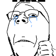 crying fail glasses hand sad soyjak stubble subvariant:wholesome_soyjak text thumbs_down variant:gapejak // 600x900 // 59.6KB