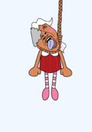 ack arm artist:juaco blush brown_skin cartoon clothes cookie dandy's_world female ginger_(dandy's_world) hair hanging leg mustache nigger rope shitskin suicide variant:bernd white_hair // 1400x2000 // 100.5KB