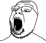 alternate glasses open_mouth redraw scared soyjak stubble variant:gapejak // 540x507 // 12.2KB