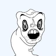 angry chin eyebrows neck no_glasses nose open_mouth shaved variant:feraljak weird // 1025x1025 // 24.8KB