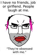 angry balding ear glasses hair pink_hair soyjak subvariant:pol_face text tranny variant:chudjak // 975x1383 // 351.9KB