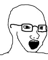 glasses mouth_open shaved soyjak variant:soyak // 644x800 // 10.5KB