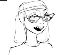 clothes female hair oekaki open_mouth redraw soyjak tranny_artstyle variant:soytan // 642x597 // 135.7KB