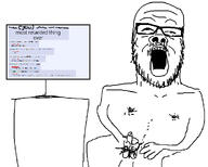 computer full_body glasses open_mouth penis sitting stubble text variant:a24_slowburn_soyjak // 1000x800 // 100.8KB