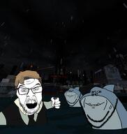 black_vest blond blue_shirt docks fallen_aces_(video_game) fist looking_at_you mike_thane night port rain shark sharp_teeth swimming variant:feraljak variant:impish water // 1388x1464 // 2.1MB