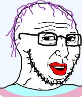 clothes flag flag:transgender_pride_flag flag_shirt purple_hair red_lips subvariant:groomer_soyak tranny transgender_flag variant:soyak white_skin // 970x1150 // 35.1KB