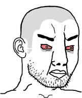 bald bloodshot_eyes chin ear eyebags eyebrows red_sclera shocked stubble variant:chudjak white_skin // 645x770 // 21.7KB