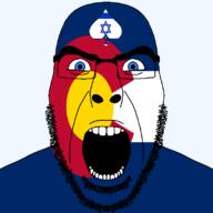 angry beard blue_eyes colorado facial_mark flag flag:colorado flag:israel forehead_mark glasses hair israel looking_at_you open_mouth queen_of_spades soyjak spade star_of_david state stubble subvariant:cobson_front2 subvariant:spadeson template thick_eyebrows united_states variant:cobson // 800x800 // 45.2KB