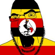 angry country flag flag:uganda glasses open_mouth soyjak stubble uganda variant:cobson // 721x720 // 33.3KB
