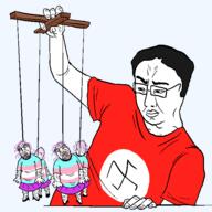 5soyjaks ack artist artist:soyjakfan01 chud drawfag drawn eyebrows eyes hanging holding_object marionette soyjakfan01 tranny transgender_flag transparent_background troon troonella variant:bernd variant:chudjak // 600x600 // 37.5KB