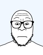 bald closed_mouth glasses neutral stubble subvariant:neutralplier subvariant:redrawn_plier transparent_background variant:markiplier_soyjak white_skin // 900x1150 // 17.8KB