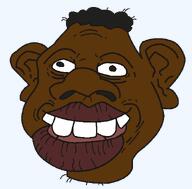 black_eyes black_skin brown_skin ear hair nas:tyrone negro negroid nigger teeth template // 612x604 // 17.0KB