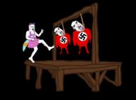 3soyjaks arm bait bloodshot_eyes brimstone cat_ear crying dance dress ear flag:nazi_germany full_body glasses hair hand hanging leg meta:raisin_bait_dni mustache nazism necklace nintendo nintendo_switch open_mouth rope soyjak suicide swastika tail tongue tranny variant:chudjak variant:soyak video_game yellow_teeth // 1300x953 // 145.2KB