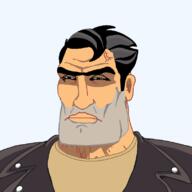 Ben_(full_throttle) angry buff full_throttle jacket leather_jacket subvariant:perceptive_chud variant:chudjak video_game wrinkles // 799x799 // 50.4KB