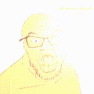 ai_generated angry animated bald capcut ear ext=gif eyebrows fire glasses lightning meta:tagme nose orange_skin singing stubble teeth text variant:feraljak wombo_ai // 200x200 // 2.9MB