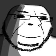 artist:crimsonvoidhydra1488 background beard closed_mouth glasses looking_at_you redraw shadow smile subvariant:medicated_cobson traced variant:cobson // 768x768 // 160.0KB