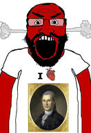 angry balding beard clothes glasses hair heart i_love open_mouth red_skin samuel_huntington soyjak subvariant:science_lover tshirt variant:markiplier_soyjak // 2819x4096 // 950.6KB