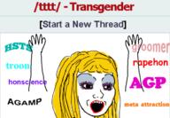 animated arm female groomer hair hand hands_up lgbt_(4chan) makeup open_mouth soyjak subvariant:female_soyak text tranny variant:soyak wojak yellow_hair // 720x500 // 294.0KB