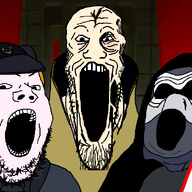 4soyjaks angry clothes emperor hair hat lightsaber open_mouth orange_hair palpatine sci-fi sequel sith soyjak space star_wars stretched_mouth stubble trend:soyjak_trio tv_(4chan) variant:a24_slowburn_soyjak variant:gapejak variant:markiplier_soyjak variant:tony_soprano_soyjak // 828x581 // 146.5KB