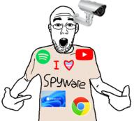 camera glasses google_chrome open_mouth soyjak spotify spyware stubble transheart variant:shirtjak windows windows_11 // 618x559 // 129.5KB