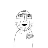 badge bait bald brimstone coal dust eyebrows glasses looking_at_you meta:all_nuvariants_look_like_this meta:barely_a_soyjak nose nuvariant open_mouth parody stubble text variant:nason variant:unknown white_background white_skin wrinkles // 850x850 // 27.4KB