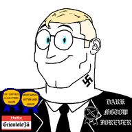 aryan award blonde_hair_ blue_eyes clothes darkmgtow fuck_you_garf_burn_in_hell hello_my_name_is_(sticker) scientoloju_(user) suit swastika tattoo user=ScientoloJu variant:weirdpenis x xitter // 1280x1280 // 175.0KB