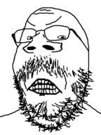 angry baby babyjak caca glasses small_eyes soyjak stubble teeth template variant:gapejak // 600x800 // 41.9KB