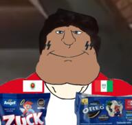 PeruviAryan angel angel_zuck artist:janzyalgo aryan aryan_chad bag based brand brown_skin cereal dark_hair eyes_blue flag:pucallpa flag:ucayali hair halo inca inca_kola irl_background kenny_the_rabbit_studios logo luigi machu_picchu mario meta:tagme meximutt nazism nintendo nintendo_switch oreo package peru peruvian serrano text video_game wing // 436x414 // 164.9KB