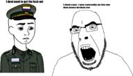 arm clothes flag:nonbinary_pride_flag flag:transgender_pride_flag gem glasses hat meme open_mouth soldier stubble teeth text twinkjak variant:cobson // 1083x619 // 204.3KB