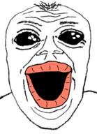 deformed hair lips oh_my_god_she_is_so_attractive open_mouth soyjak subvariant:jerome variant:alicia variant:its_out_get_in_here // 1103x1528 // 532.9KB