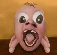 artist:cannedpocket baby background bernd_schmidt brown_eyes deformed finger gums hair realistic shading soyjak subvariant:bartolomeo teeth tongue variant:bernd white_skin // 1200x1153 // 1.7MB