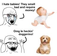 baby crying dog excited puppy text variant:soyak // 612x607 // 201.0KB