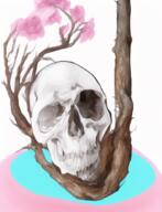 cherry_blossom dead hanging meta:ai_generated painting rope skull stable_diffusion suicide tranny variant:bernd // 510x664 // 460.7KB