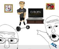 adl chud europe evropa glowie napoleon sonnenrad subvariant:unbotheredchud television tranny troon trvthnvke ttd variant:bernd variant:chudjak variant:two_pointing_soyjaks weightlifting // 914x768 // 341.7KB
