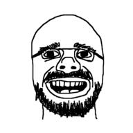 glasses mustache open_mouth soyjak stubble variant:unknown // 800x800 // 14.3KB