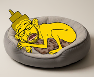 animal arm beard bottle condiment custard_(user) dog ear foot full_body glasses hand leg meta:ai_generated mustard mustard_(user) nose open_mouth polack slav slavic sleeping stubble tongue variant:a24_slowburn_soyjak yellow_skin // 733x594 // 749.8KB