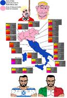 4soyjaks ack beard blond brown_eyes closed_mouth clothes countrywar flag flag:israel flag:italy flag:nazi_germany glasses israel italy judaism nazi_germany open_mouth rope smile soyjak stubble subvariant:chudjak_front subvariant:muscular_chud suicide tan_skin variant:chudjak variant:obsjak variant:pavloujak yellow_hair // 1440x2104 // 264.4KB