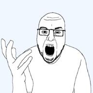 angry arm bald beard hand open_mouth screaming variant:jaggot // 2048x2048 // 120.2KB