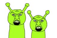 alien green_skin green_teeth purple_eyes two_soyjaks variant:feraljak // 701x466 // 22.9KB