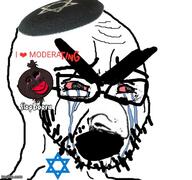 black_skin bloodshot_eyes crying janny jewish_nose red_lips star_of_david subvariant:jartycuck subvariant:patrick text trend:slopjak variant:chudjak variant:soyak white_background yamaka // 533x499 // 209.2KB